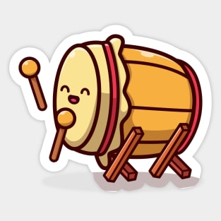 Cute Bedug Drum With Stick Sticker